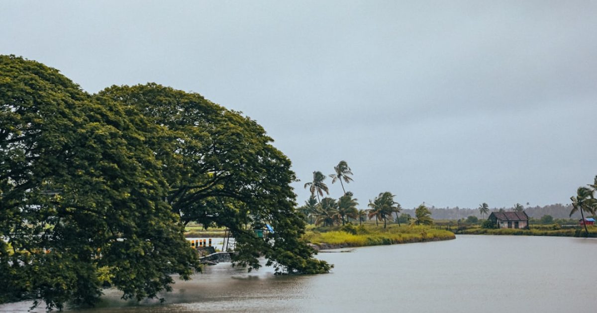 Traditional houseboat on the Kerala backwaters