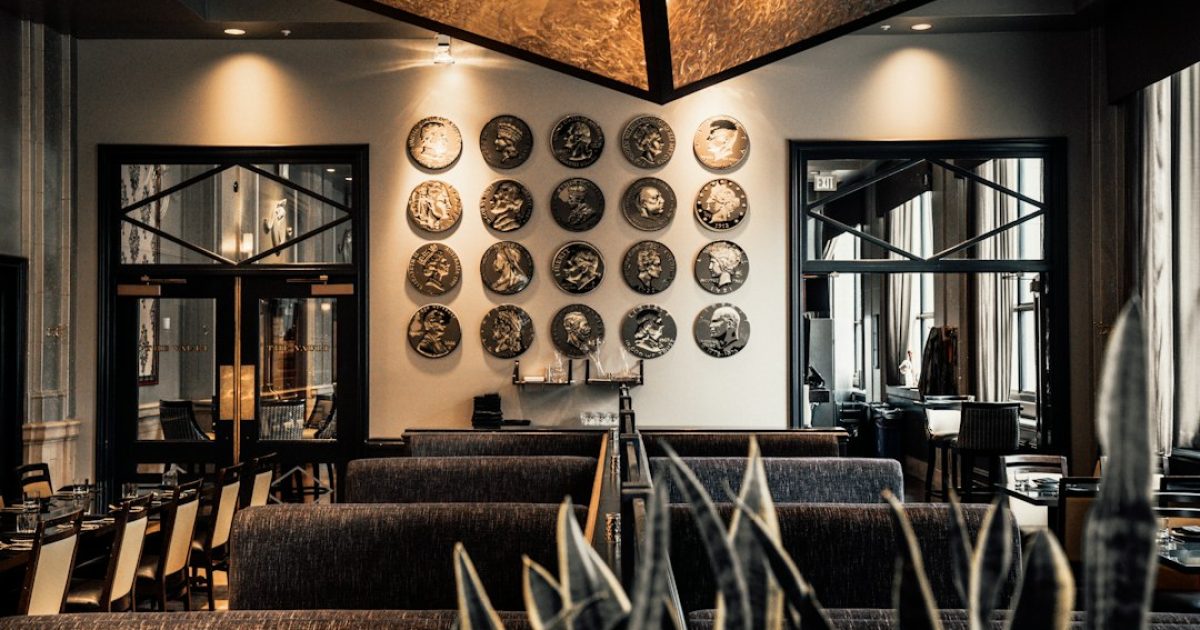 A boutique hotel lobby
