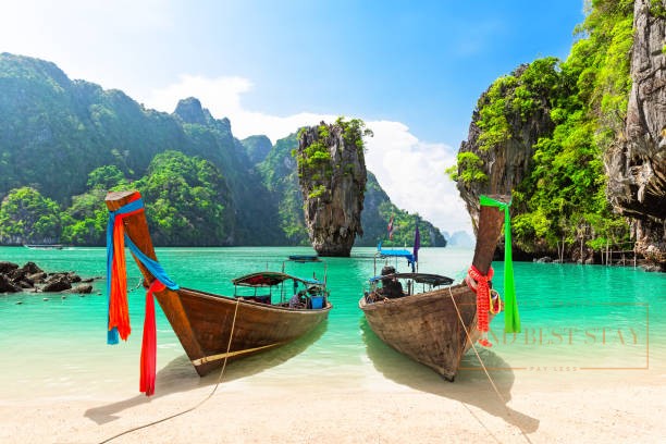 phuket thailand island boats and luxury beach resorts